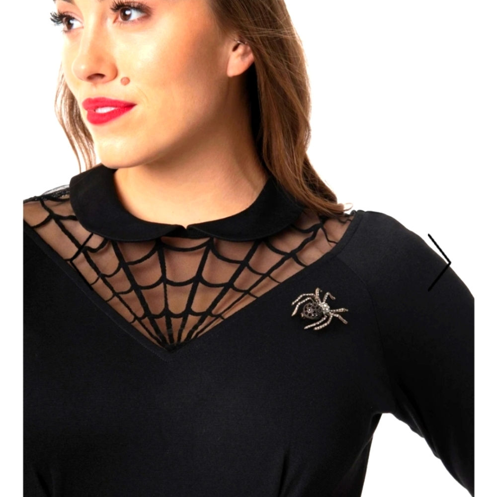 Unique Vintage Black Endora Fit & Flare Dress